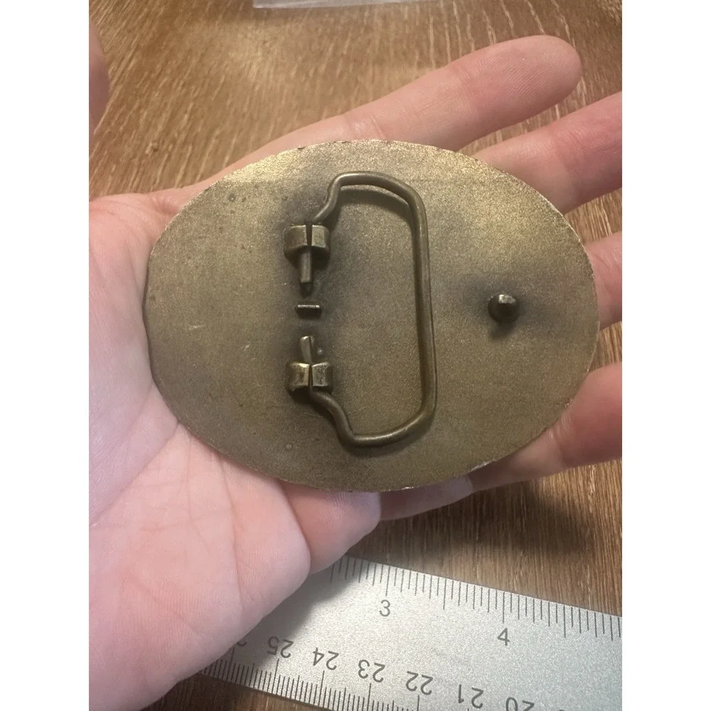 KOREAN WAR VETERAN BRASS BELT BUCKLE VINTAGE 1970s